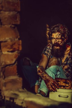 Cadılar Bayramı Balkabağı zombi adam