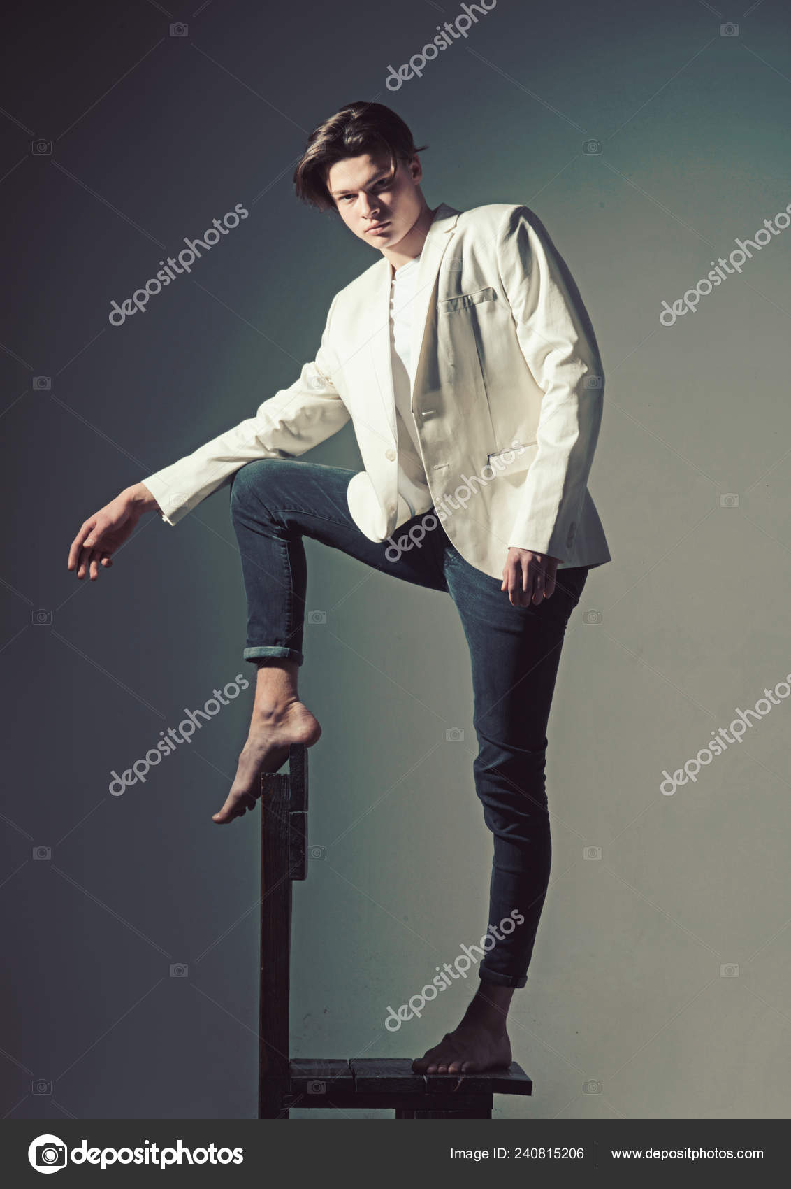 Modern male. Hair style and skincare. Beauty and fashion. Man with trendy look. Fashion man with mystery look. Funky beauty. style icon. Young and carefree. denim style fashion model Stock Photo by © Modern male. Hair style and skincare. Beauty and fashion. Man with trendy look. Fashion man with mystery look. Funky beauty. style icon. Young and carefree. denim style fashion model Stock Photo by ©