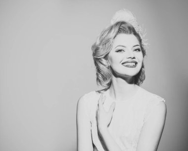 Güzellik, moda, kozmetik, vintage tarzı.