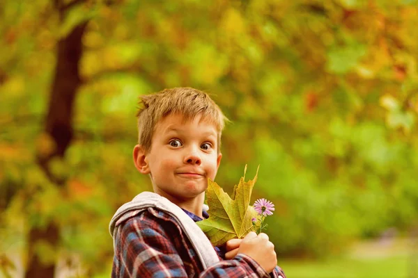 Φέρνοντας την αληθινή ευτυχία. Ευτυχισμένο αγόρι. Μικρό αγόρι εξαπλωθεί ευτυχία. Μικρό παιδί με αξιολάτρευτο χαμόγελο. Απολαμβάνετε τη γαλήνη και την ευτυχία — Φωτογραφία Αρχείου