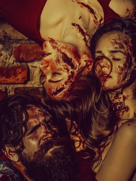 Halloween zombie persone — Foto Stock