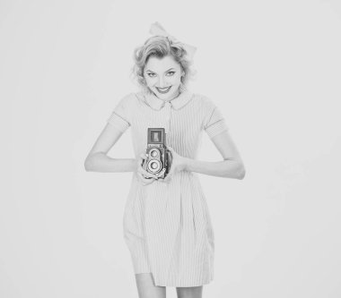 Güzel moda modeli fotoğrafçı kadar pin