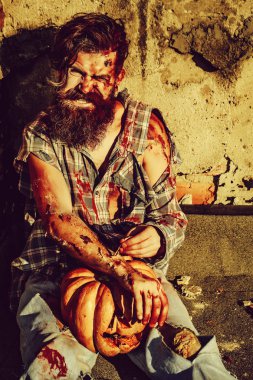 Cadılar Bayramı Balkabağı zombi adam