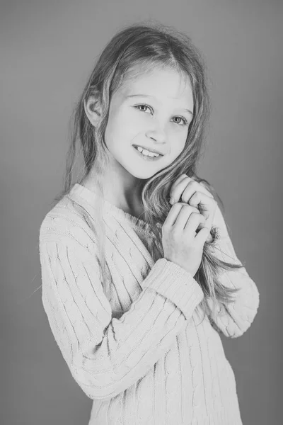 Fashion child little girl on blue backdrop — Stock Photo, Image