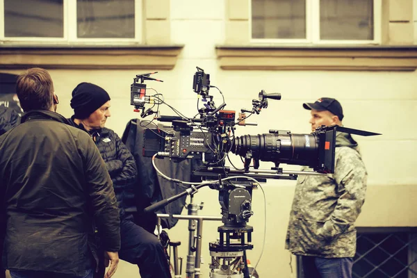 Cameramen with tv camera — Stock Photo, Image