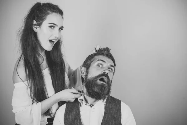 女性のひげを持つ男 — ストック写真