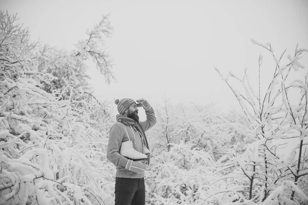 Skincare and beard care in winter. — Stock Photo, Image