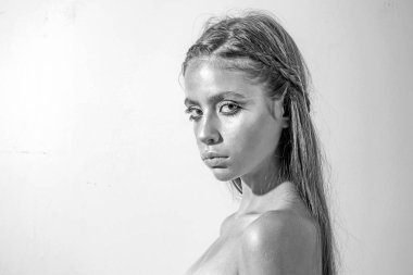 Son saatlerinde yanında bulunanlar ve Cilt Bakımı, Kuaför kozmetik. Kozmetik ve makyaj kavramı. kopya alanı