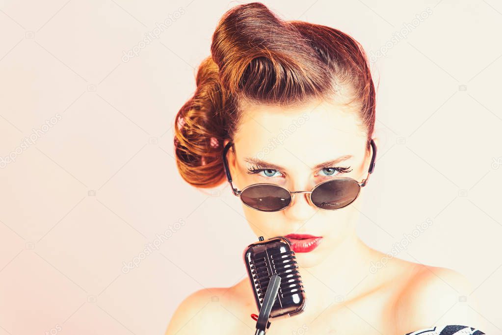 Music, look and retro style, pinup.