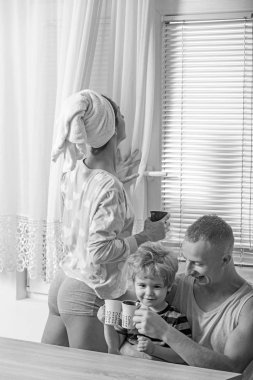 Anne ile çocuk anne veya Babalar günü. mükemmel sabah oğlu çocuğunun anne.