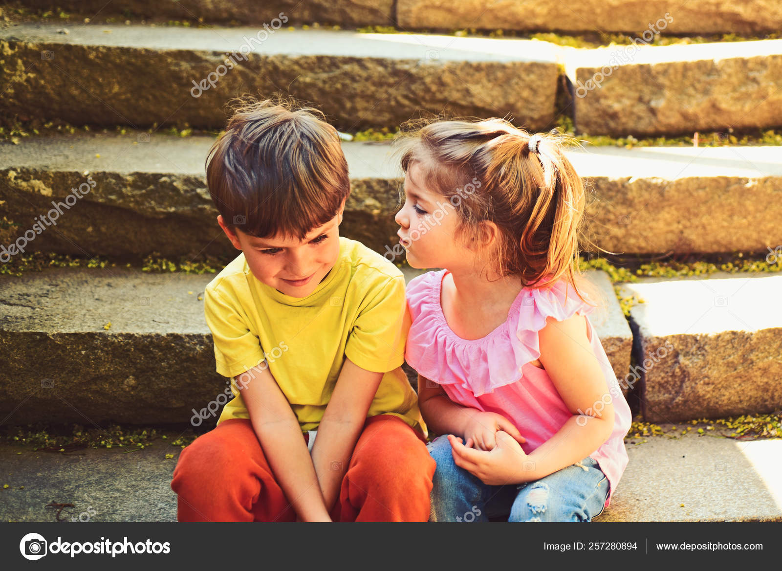 Childhood First Love Summer Holiday Vacation Small Girl And Boy On Stair Relations Couple Of Little Children Boy And Girl Best Friends Friendship And Family Values Cute Boy And Girl On Summer Childhood First Love Summer Holiday Vacation Small Girl And Boy On Stair Relations Couple Of Little Children Boy And Girl Best Friends Friendship And Family Values Cute Boy And Girl On Summer