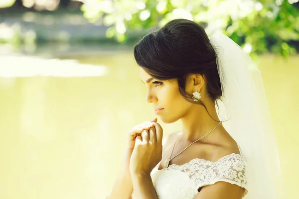 ベールできれいな花嫁 — ストック写真