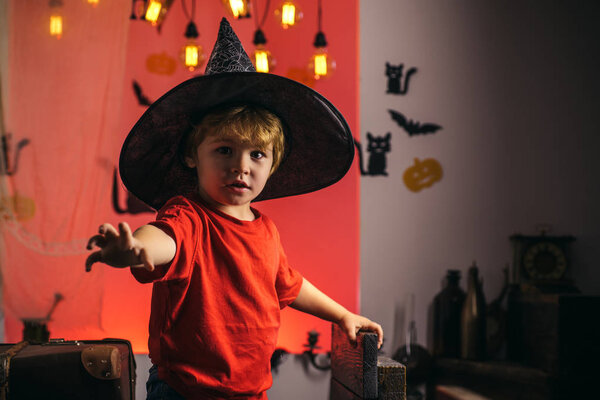 Best ideas for Halloween. Happy Halloween Stickers. Halloween holiday concept. Magic hat. Witch hat. Trick or treat. Skeleton posing with Pumpkin. Halloween party.