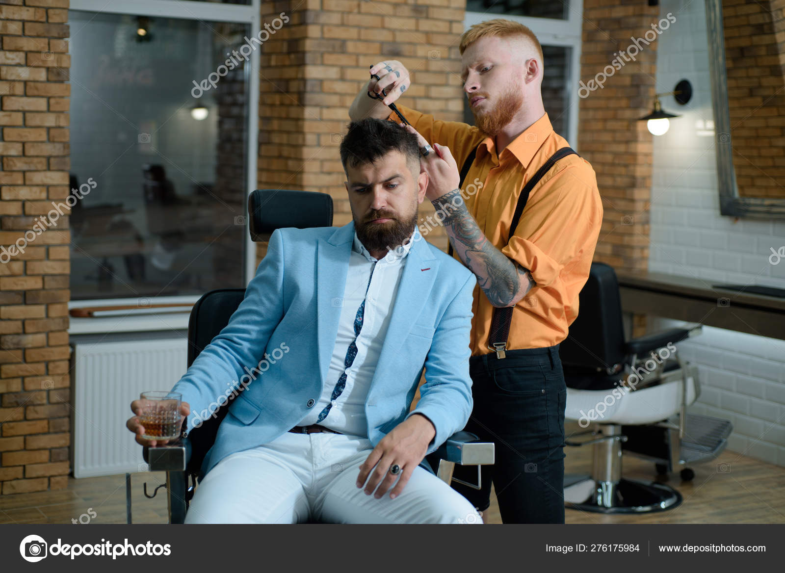 Master Hairdresser Does Hairstyle And Style With Scissors And Comb