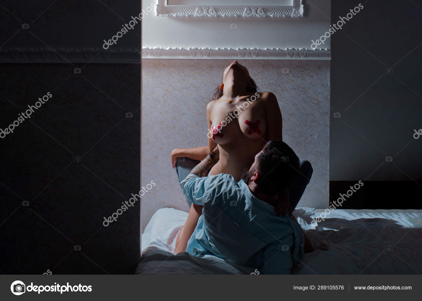 An intense sensation of pleasure or orgasm. Sensual woman and man reaching orgasm picture