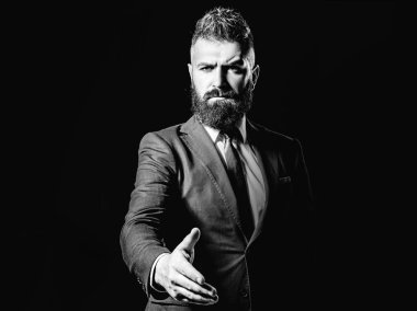 İşine hoş geldin. İşadamı selamlıyor. Güç adamı ve iş. Ciddi iş adamı tebrikler.