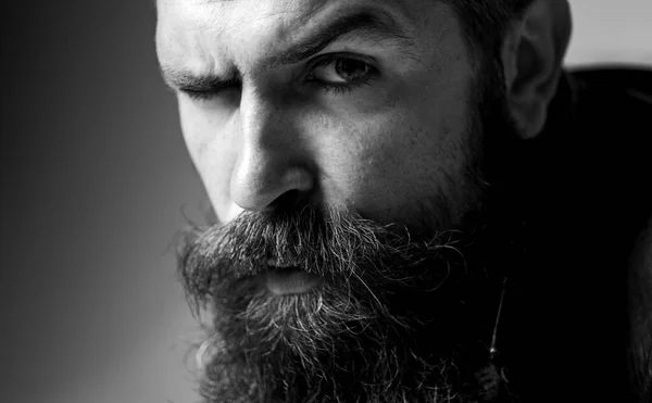 Szakállas ember, zárd le a paródiát. Jóképű férfi hosszú szakállal.. — Stock Fotó
