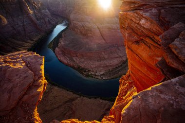 Horseshoe Bend, Page, Arizona. Grand Canyon 'da At Nalı Kıvrımı.