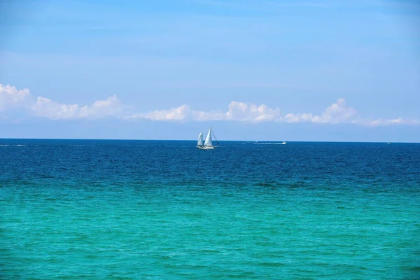 Sky and sea. Paradise beach. Vacation travel background. Sea panorama.