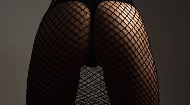 Beautiful sexy lady in elegant black panties. Hot butt.