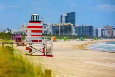 Cankurtaran Kulesi Miami Sahili, Florida. Miami sahilindeki cankurtaran kışlası..