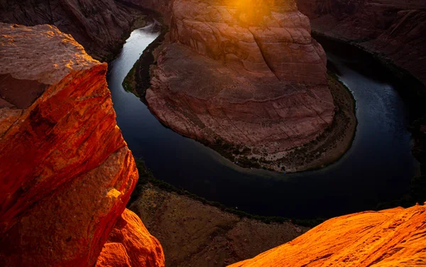 Grand Canyon National Park. Red rock canyon estrada vista panorâmica. — Fotografia de Stock