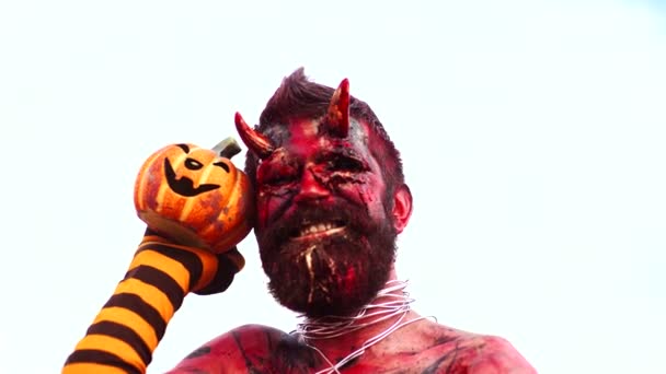Halloween diavolo nel sangue. — Video Stock