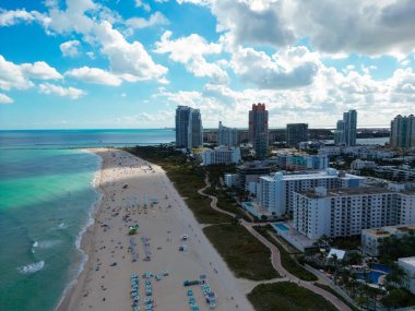 Miami Sahili 'nin havadan görünüşü, Güney Sahili. Florida