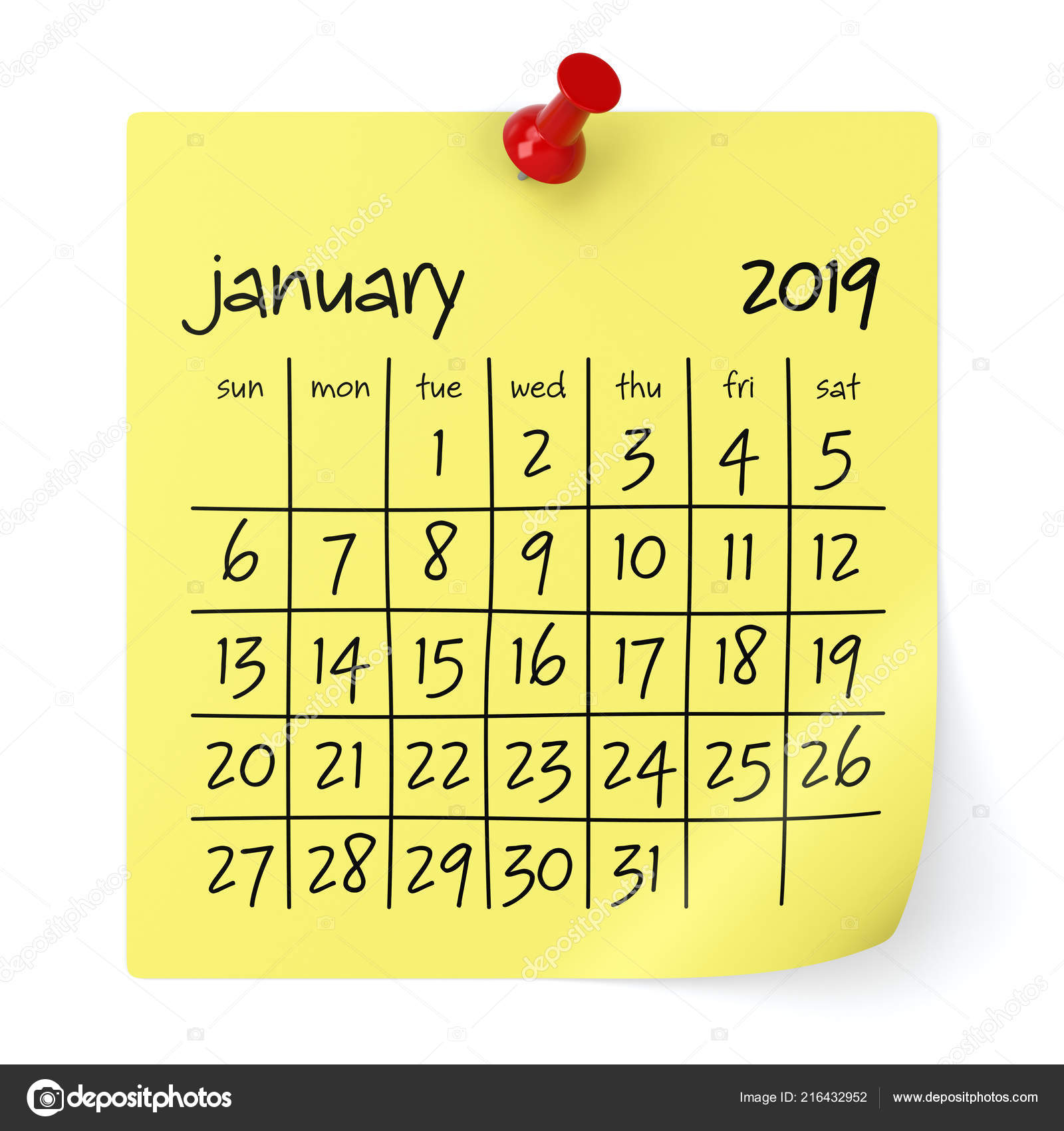 january-2019-calendar-isolated-white-background-illustration-stock
