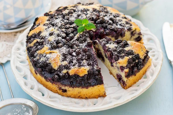 Zoete Blueberry Boter Taart Voor Thee Dessert — Stockfoto