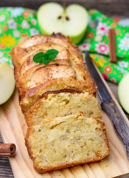 Zoete Appeltaart Met Kaneel Suiker Voor Het Dessert — Stockfoto