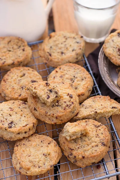 Biscoitos Coco Caseiros Doces Com Rum Passas — Fotografia de Stock