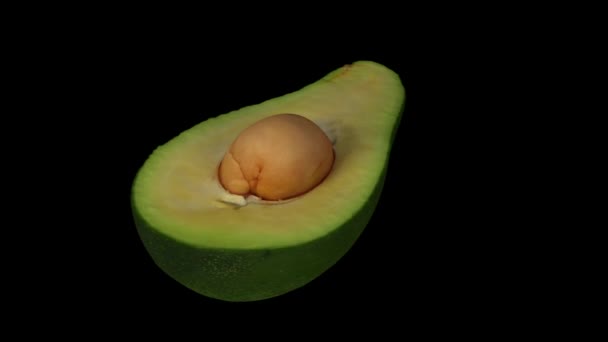 Realistic Render Rotating Green Florida Avocado Cut Half Pit Black Video By C Cemaygun Stock Footage