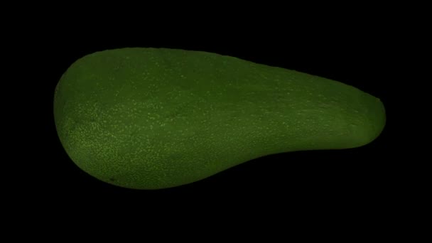 Rendering Realistico Avocado Verde Florida Rotante Tagliato Metà Con Fossa — Video Stock