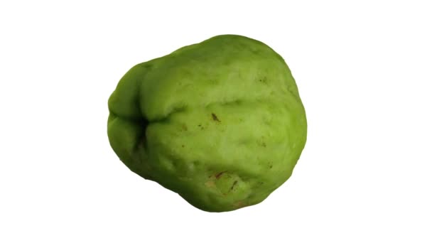 Renderizado Realista Chayote Giratorio Calabaza Mirliton Sobre Fondo Blanco Vídeo — Vídeos de Stock