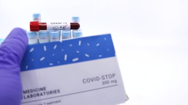 Shows Box Covid Retreat Ment Concept Covid Stop Medicine Background — 비디오