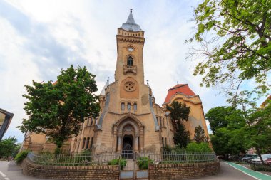 TIMISOARA, ROMANIA - 2020 yılı dolaylarında Piarist Kilisesi, Piarist keşişler tarikatı tarafından inşa edilmiş bir sanat eseridir.