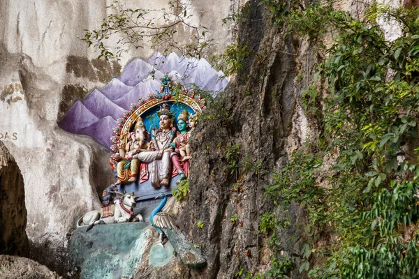 Bunte Wandmalerei Auf Einem Stein Der Batu Höhle Malaysia Hinduismus — Stockfoto