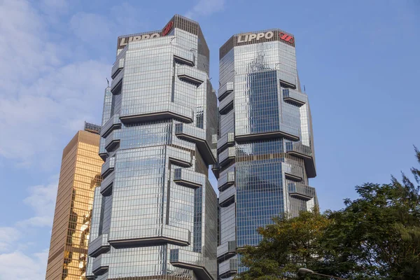 Hongkong China November 2019 Lippo Centre Twin Towers Iconic Modern — Stock Photo, Image