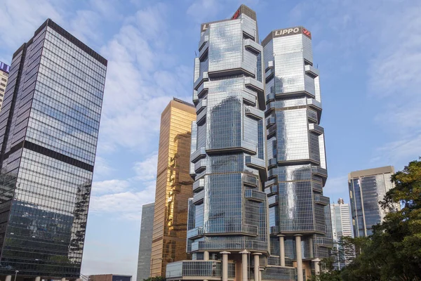 Hongkong China November 2019 Lippo Centre Twin Towers Iconic Modern — Stock Photo, Image