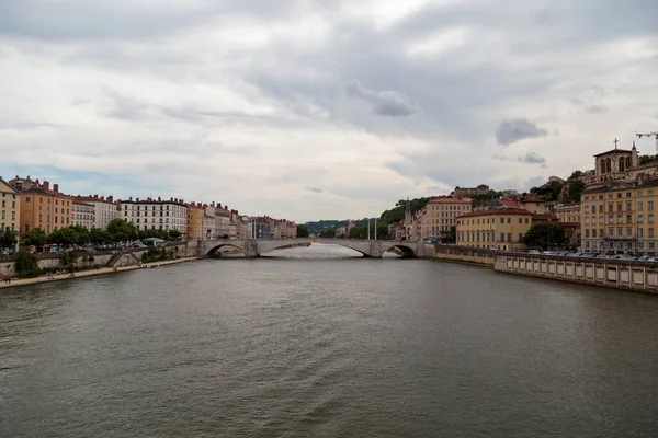 Lyon Fransa Circa 2019 Saone Nehri Kıyısındaki Tarihi Lyon Eski — Stok fotoğraf