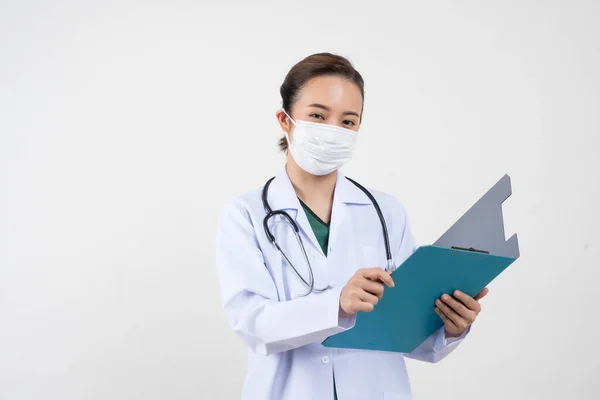 Asian female doctors wearing mask to protect against viruses