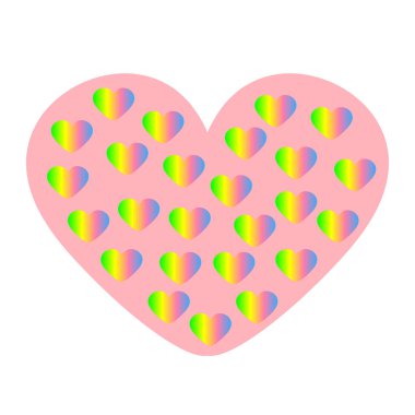  Küçük renkli kalpleri olan vektör illüstrasyon kalpleri
