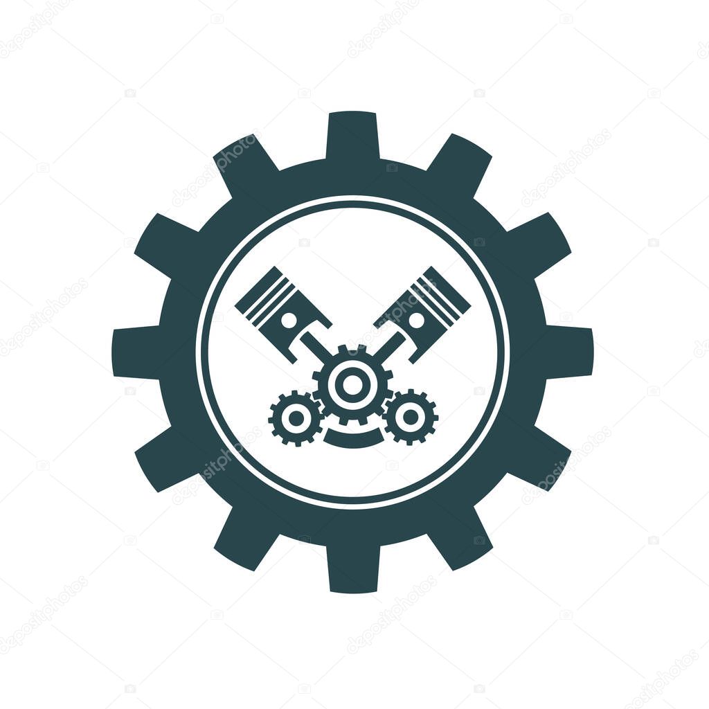  Vector illustration, icons, logos with car parts. Car service. Auto parts store.