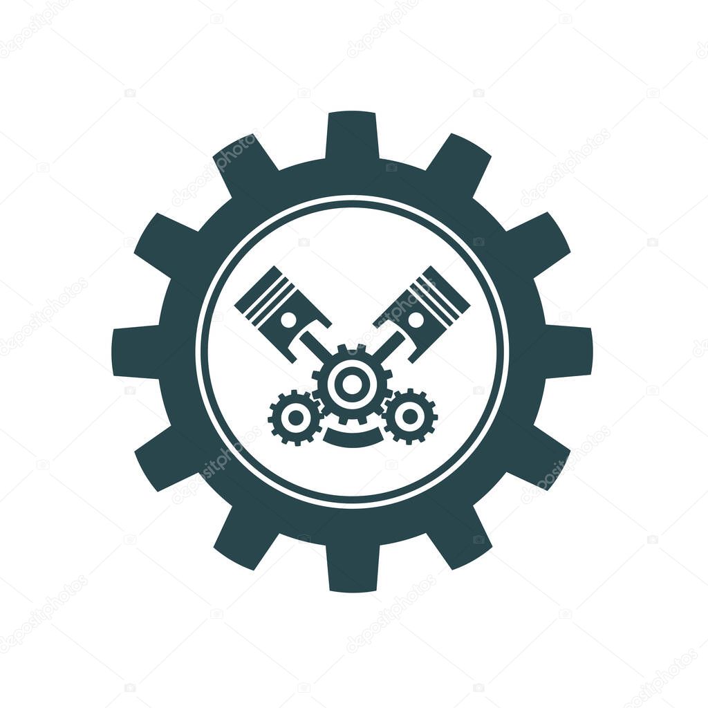 Vector illustration, icons, logos with car parts. Car service. Auto parts store.