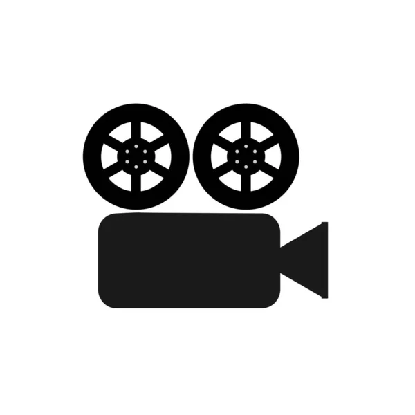 Illustrazione Vettoriale Del Logo Icone Della Videocamera Nero — Vettoriale Stock