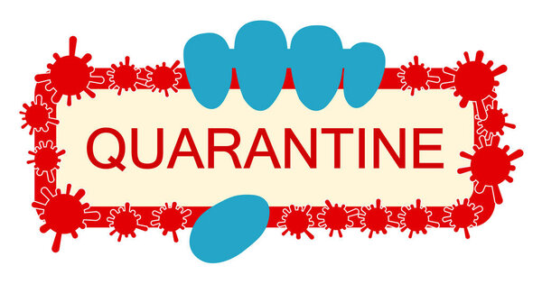 Vector illustration of the sign, emblem of the coronavirus infection quarantine, covid-19, pandemic