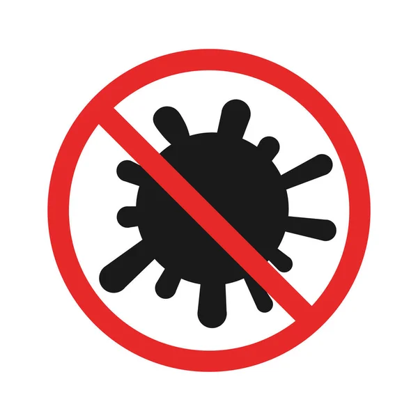 Vector Illustration Prohibition Sign Emblem Coronavirus Infection Quarantine Covid Pandemic — Stock Vector