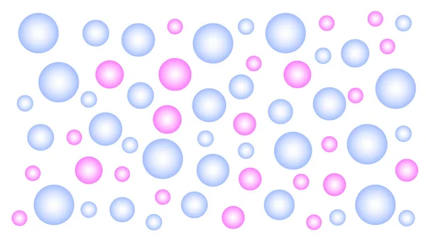 Mavi, pembe ve baloncukların soyut arkaplanlarının vektör çizimi. Yuvarlak