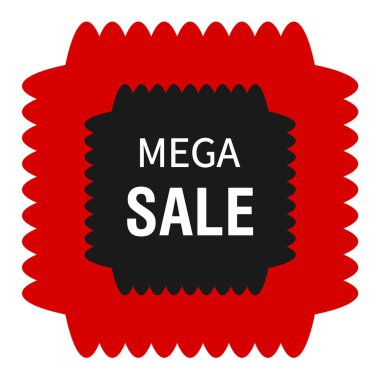  İndirim, vektör illüstrasyon etiketi, siyah ve kırmızı simge.